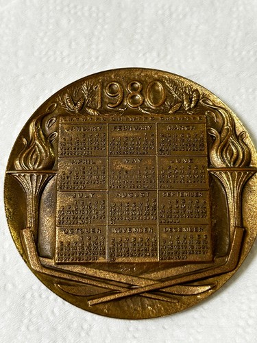 Medaglione Calendario Giochi Olimpici Invernali 1980 Bronzo Lago Placid XIII (senza scatola) - Foto 9 di 16