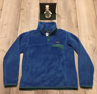 Patagonia Womens Blue Monkey Fleece Pullover Womens Small Minimal Wear 