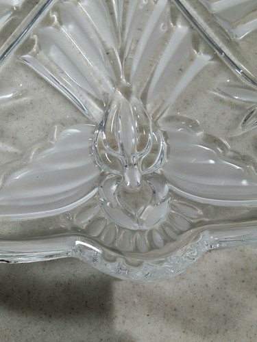 Gorham Crystal Angel Snowflake Round Platter 13 1/2 Christmas Platter Tray - Picture 8 of 12