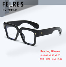 Occhiali da Lettura Uomo Donna Montatura Grande Quadrati Trendy Blu Blocco Luce