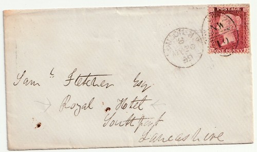 1859 LONDON NW 19 DUPLEX & UDC HARROW SUB PO IM KREIS 1d STERN HOTEL SOUTHPORT