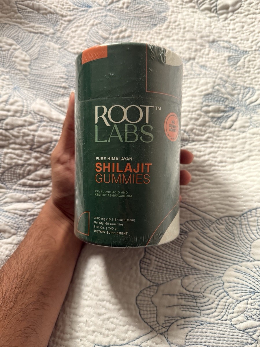 Root Labs Himalayan Shilajit Gummies – 3000mg, 120 Count, Organic Sugar-Free, Ashwagandha, Fulvic Acid