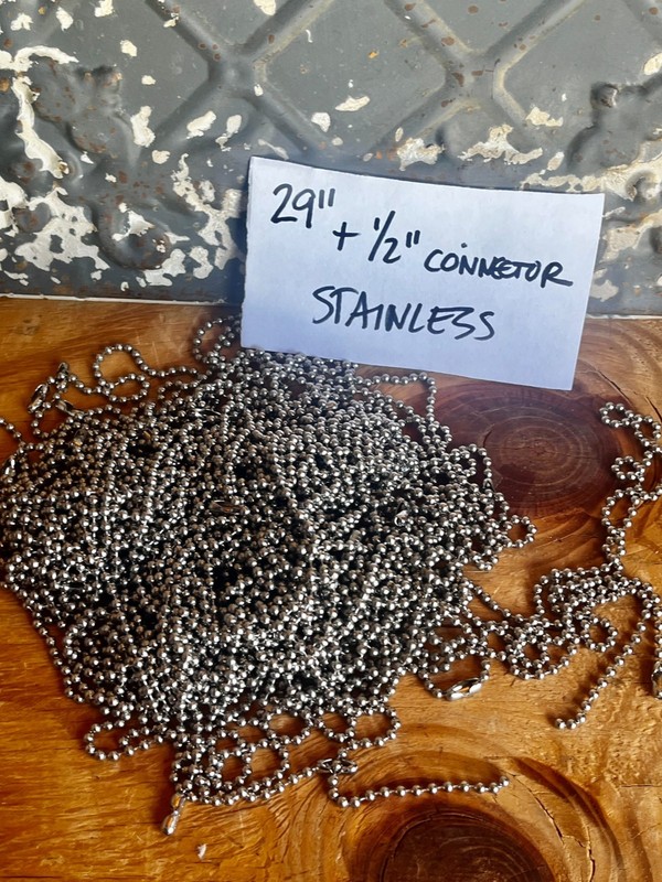 Bead Ball Chain Lot of Stainless Steel made in the USA with connector
