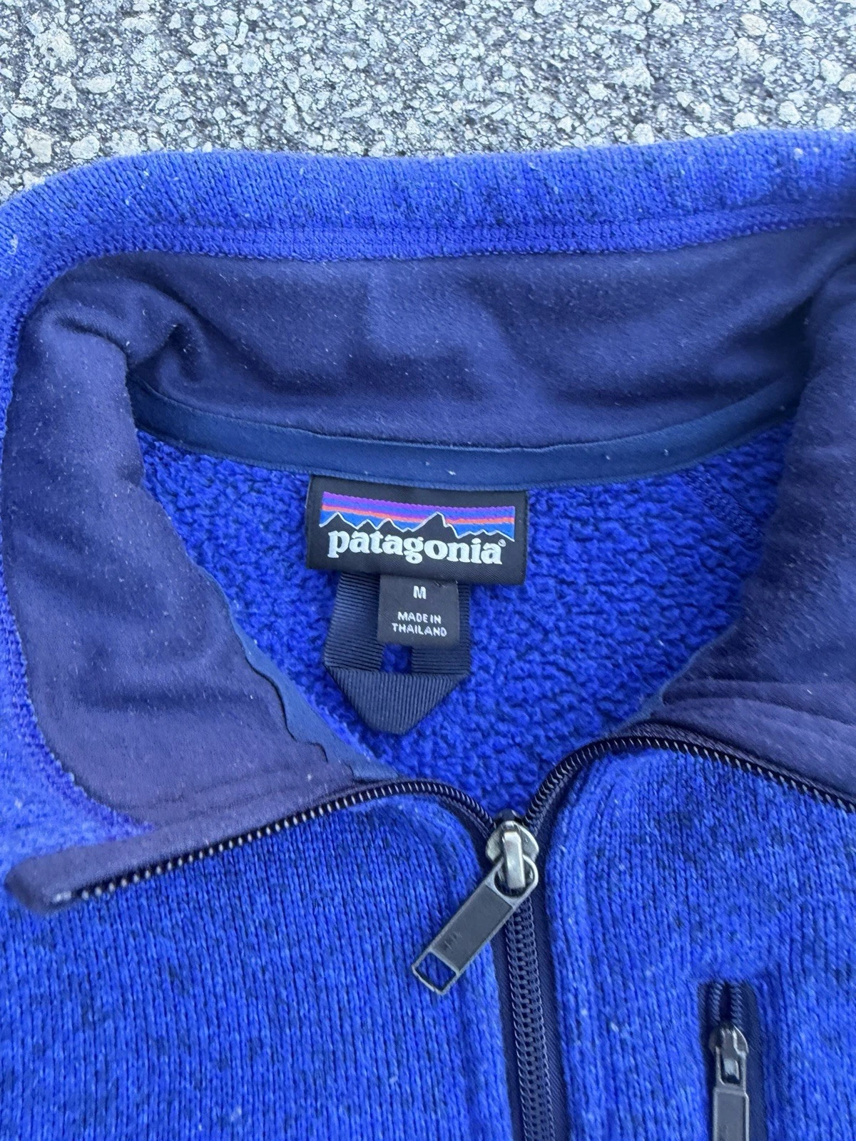 Patagonia Better Sweater Men's M Blue Fleece 1/4 Zip Pullover Stand-Up Logo - product detail image 3