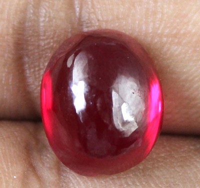Natural Red Ruby 11.65 Ct Oval Cabochon Gemstone Certified T21839 Free Shipping