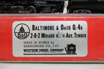HO BRASS ~ B&O ~ Q-4b ~ 2-8-2 ~ Mikado Steam Locomotive & Tender w/Aux Tender