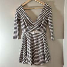 Free People Mini Dress Women’s XS Crossover Striped Fit & Flare Skater