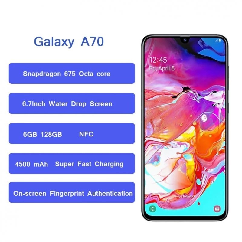 Original Samsung Galaxy A70 SM-A705FN/DS 2-SIM 128GB WIFI Unlocked