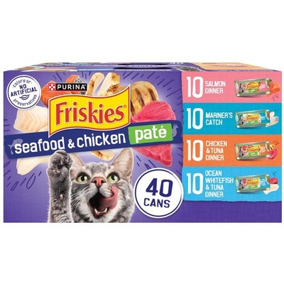 40ct Purina Wet Cat Food Variety Pack - Seafood & Chicken