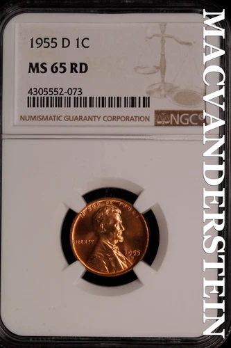 1955-D Lincoln Wheat Cent-Ch Gem BU NGC MS 65 Red Lustrous No Reserve #SLK838