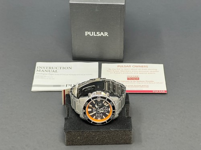 #ad Pulsar Watch Men#x27;s Chronograph Water Resistant 100 M PT3035 New $69.00