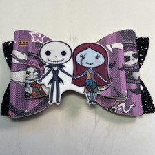 Nightmare Before Christmas Inspired Girls Hair Bow  Jack Skellington  Sally