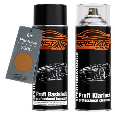 Autolack Spraydosen Set für Pantone 730C Beige Basislack Klarlack Sprühdose