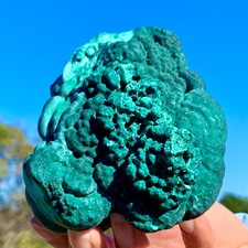 1.84LB Natural VELVET Malachite cat's eye specimen crystal rough mineral-Congo