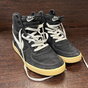 Nike Men's Sneakers Size 9 Black White Canvas High Top Lace-Up