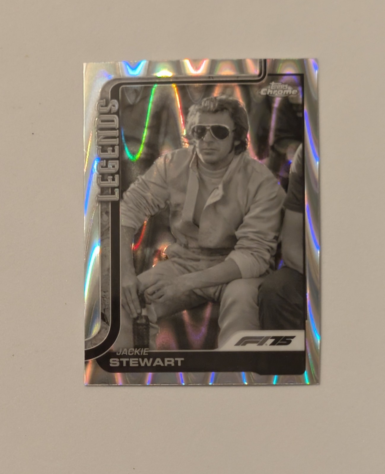 2025 Topps Chrome F1 Jackie Stewart Black & White Raywave #154