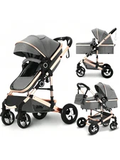 Luxury 3-in-1 Baby Stroller Reversible High Landscape Foldable Pram