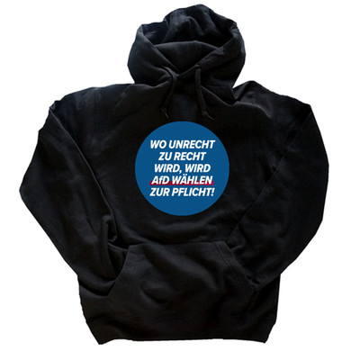 Wo Unrecht zu Recht wird AfD DTF T-Shirt,Girlie,Longsleeve,Hoodie,Kapuzensweat