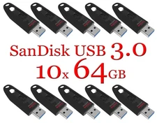 LOT 10x SanDisk 64GB ULTRA USB 3.0 flash drive SDCZ48-064G 64 GB read 150 MB/s
