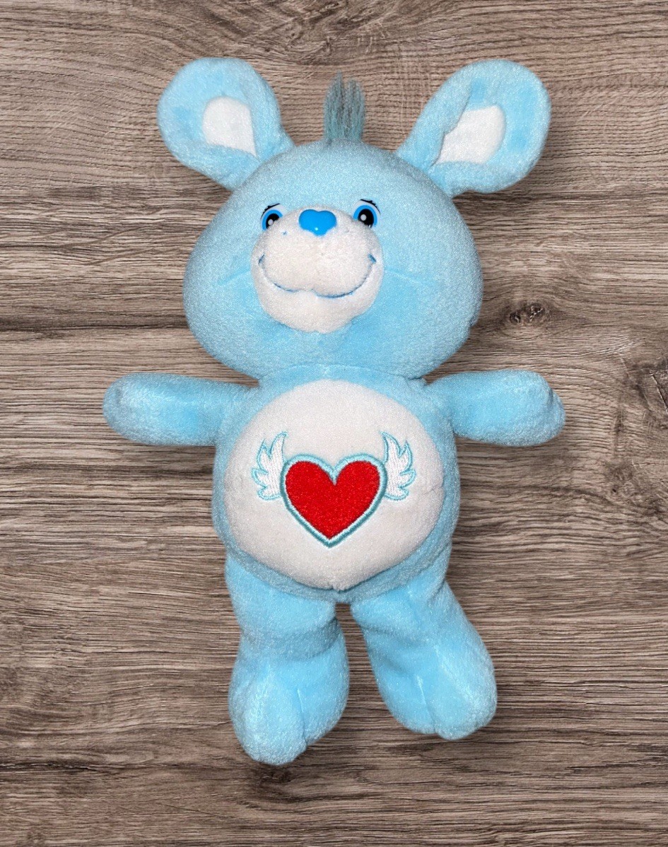 2004 Vintage Care Bear Cousins Swift Heart Blue Heart Wings Bunny