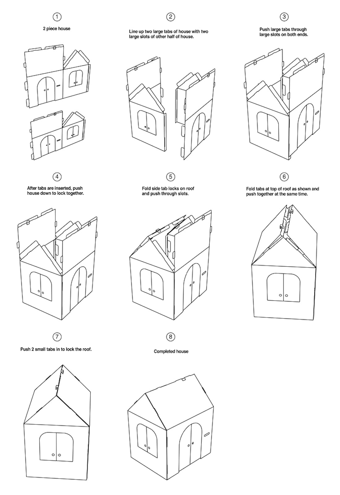 Easy Playhouse Blank Crafty Cottage - Kids Art and Craft for Indoor Fun, Color,