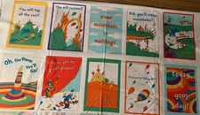 Dr. Seuss Cotton Fabric Panel, 7" x10", Succeed, Encouragement books, places