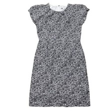 Banana Republic Women's Black Geometric Sheath Dress Size 8 Short Sleeve Silk