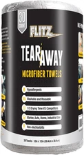Tear Away Microfiber Towel Roll (30 Sheets) - Usa-Made 12" X 12" Cloth Paper Tow