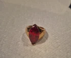 New ListingVtg Womens Ruby RING Size 6  925 GOLD Tone