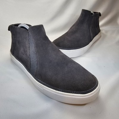 TOMS Womens 10 Gray Suede Slip On Chelsea Ankle Boots Casual Comfort White Sole