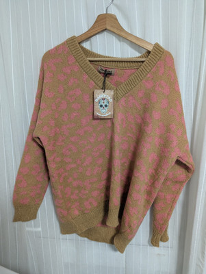 Banditas From Marseille Maya Pink And Mustard Designer Jumper, One Size 