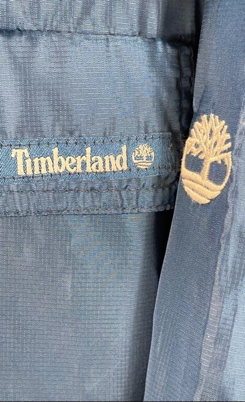 Timberland Men's Blue Hooded Full Zip Lightweight Windbreaker Jacket Size XL - Image 4 of 4