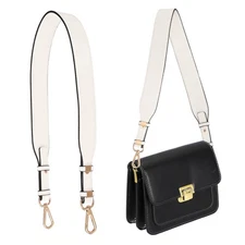 Leather Purse Strap Replacement Crossbody, Adjustable Bag Strap, Beige/Gold