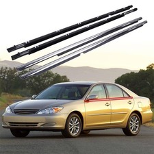 1 Set Chrome Front Rear Door Belt Moulding 7571033080 For Toyota Camry 2002-2006