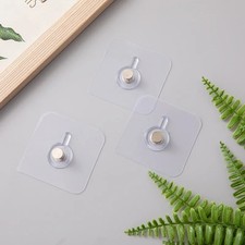 Heavy Duty Self Adhesive Wall Hooks Transparent Sticky Hangers for Frames UK