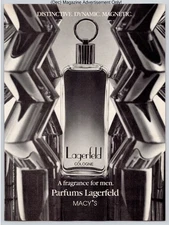 Lagerfeld Cologne Mens Fragrance Modern Reflective Vintage 1989 Advertisement