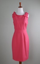J.CREW NWT $178 Solid Pink Origami Bow Lined Sheath Dress in Wool Size 2