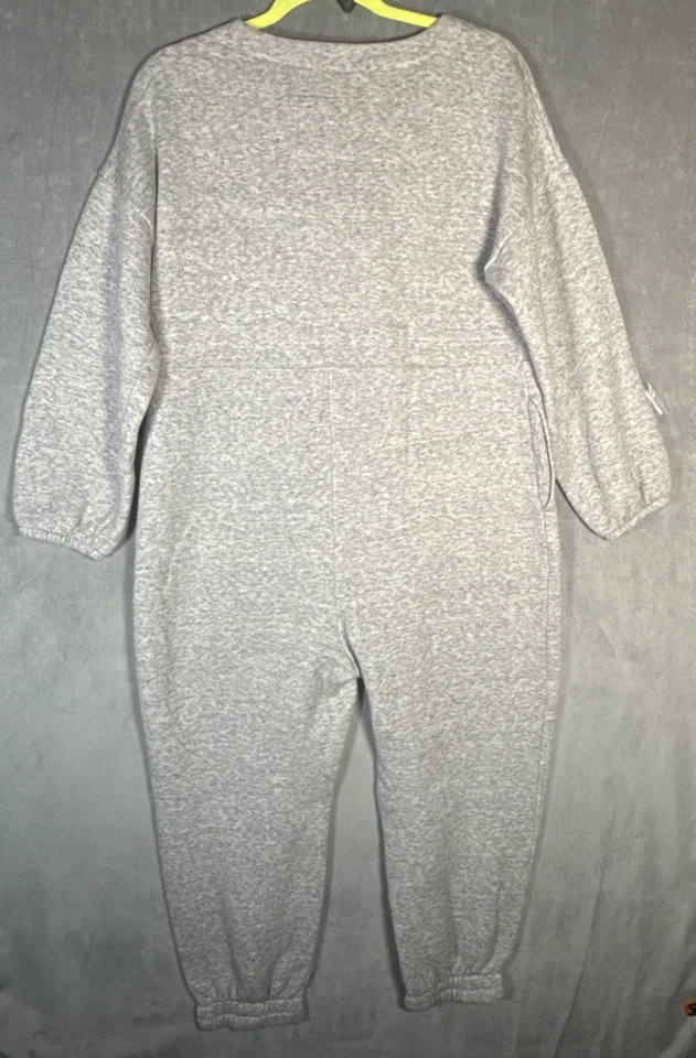 Madewell Betterterry Heather Grey V-Neck Button Front Coverall Jumpsuit Sz M - Image 2 of 4