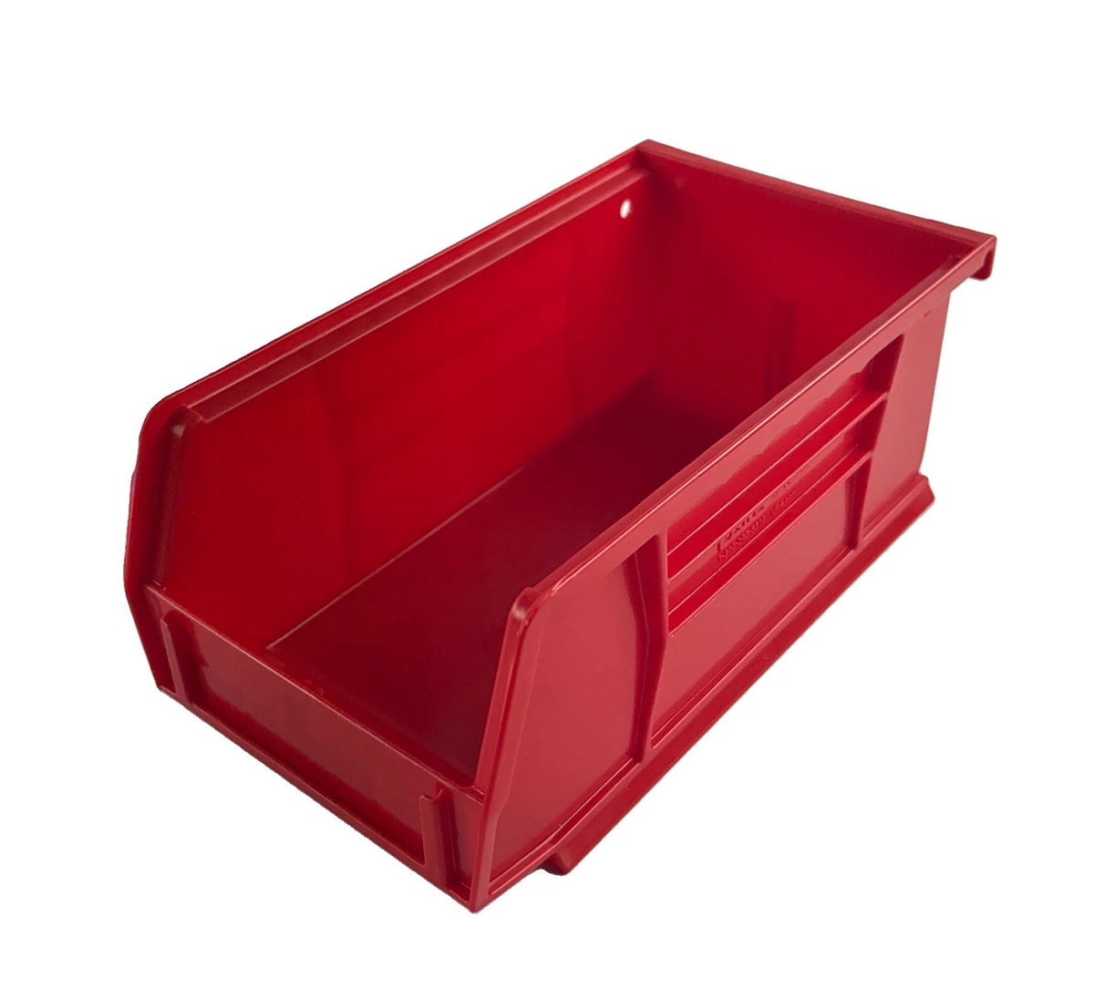 Lot of 24 ULINE S-12414R Red Plastic Stackable Storage Bins 7.5" x 4" x 3" photo 3