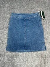 Vtg Lauren Ralph Lauren Pencil Skirt Womens 10 Blue Denim Cotton Side Slit