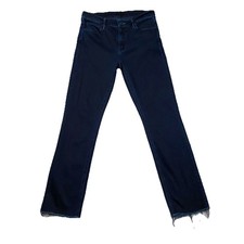 Mother Jeans Womens 29 Blue The Mid Rise Dazzler Ankle Fray Holding Hands Denim