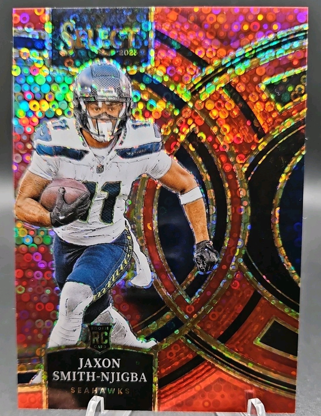 2023 Panini Select - Jaxon Smith-Njigba - Premier Level Red Disco Prizm /49 (RC)