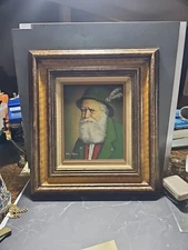 VTG Oil painting of Elderly Man Signed Van Meer (Framed) See Photos 16×18