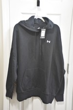 NWT Under Armour Rival Fleece Womens Oversized Hoodie Black 1X LSC439