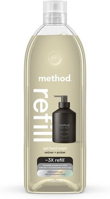 Method Gel Hand Soap Refill, Vetiver + Amber, 34 Fl Oz (Pack of 1) (Packaging Ma