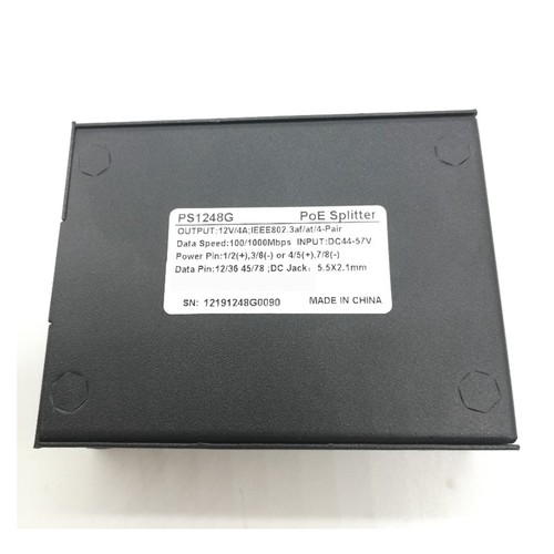 PS1248G 12V 4A 48W Gigabit PoE Splitter mit Hoher QualitäT N9T53810 - Afbeelding 6 van 6