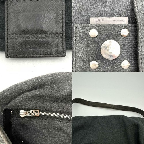 Fendi Mamma Bucket Shoulder Bag in Grey Jersey and Cotton for Women Auth - Picture 10 of 10