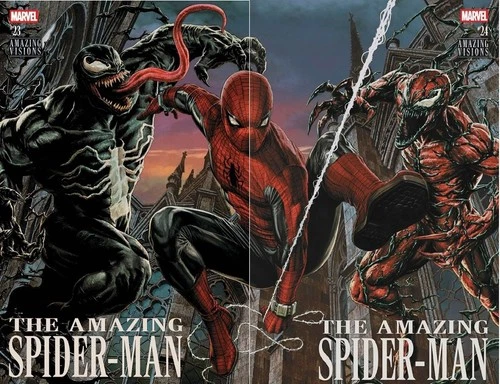 AMAZING SPIDER-MAN #23 & #24 LEE BERMEJO CONNECTING COVER SET NM MARVEL COMICS