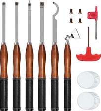 Full Size Carbide Wood Lathe Turning Tool Kit with Bowl Sander,6Pcs 18" Professi