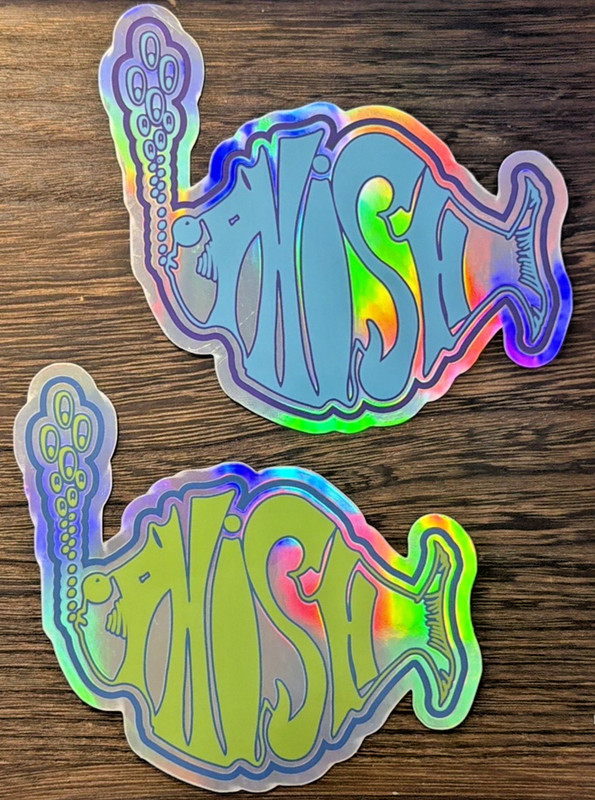 Phish Dry Goods Official Holographic Logo Sticker Set Lot of 2 Blue & Green